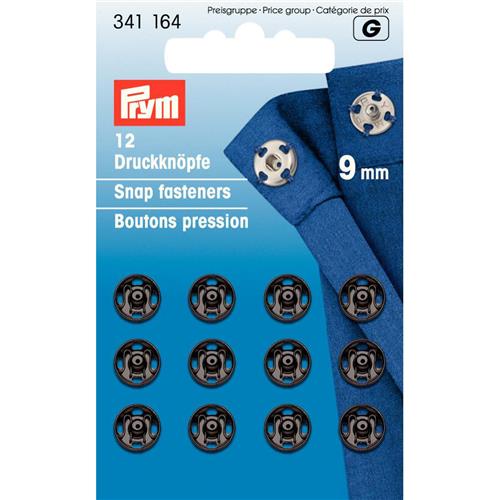 Prym Drukknopen 9mm, kleur zwart