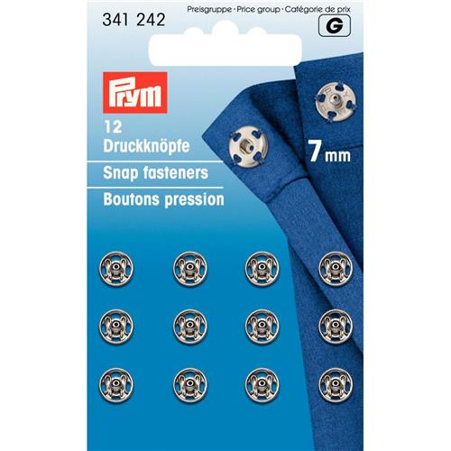 Prym Drukknopen 7mm, kleur zilver