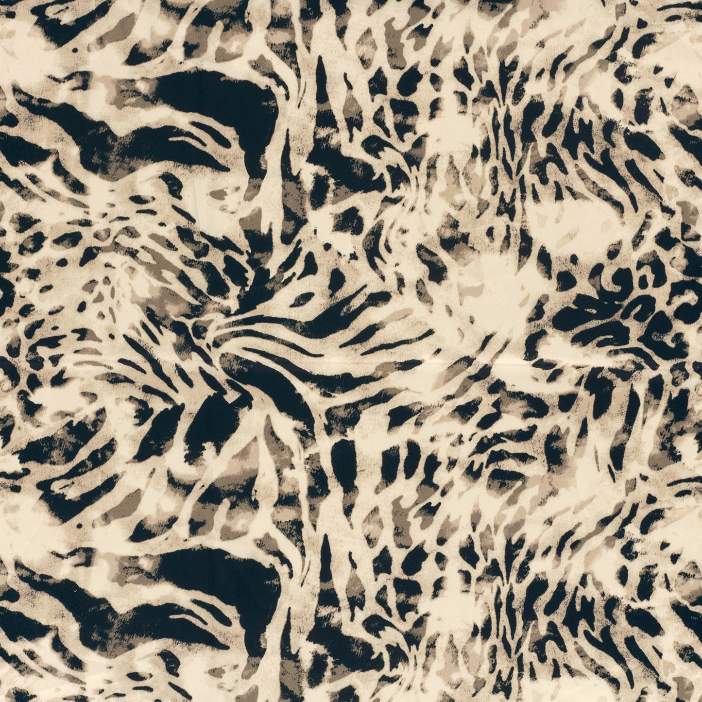 Satijn Duchesse stof bedrukt Blauw/Beige
