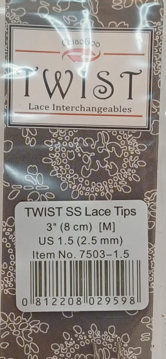 ChiaoGoo, Twist SS Lace Tips 8cm, 2,5mm