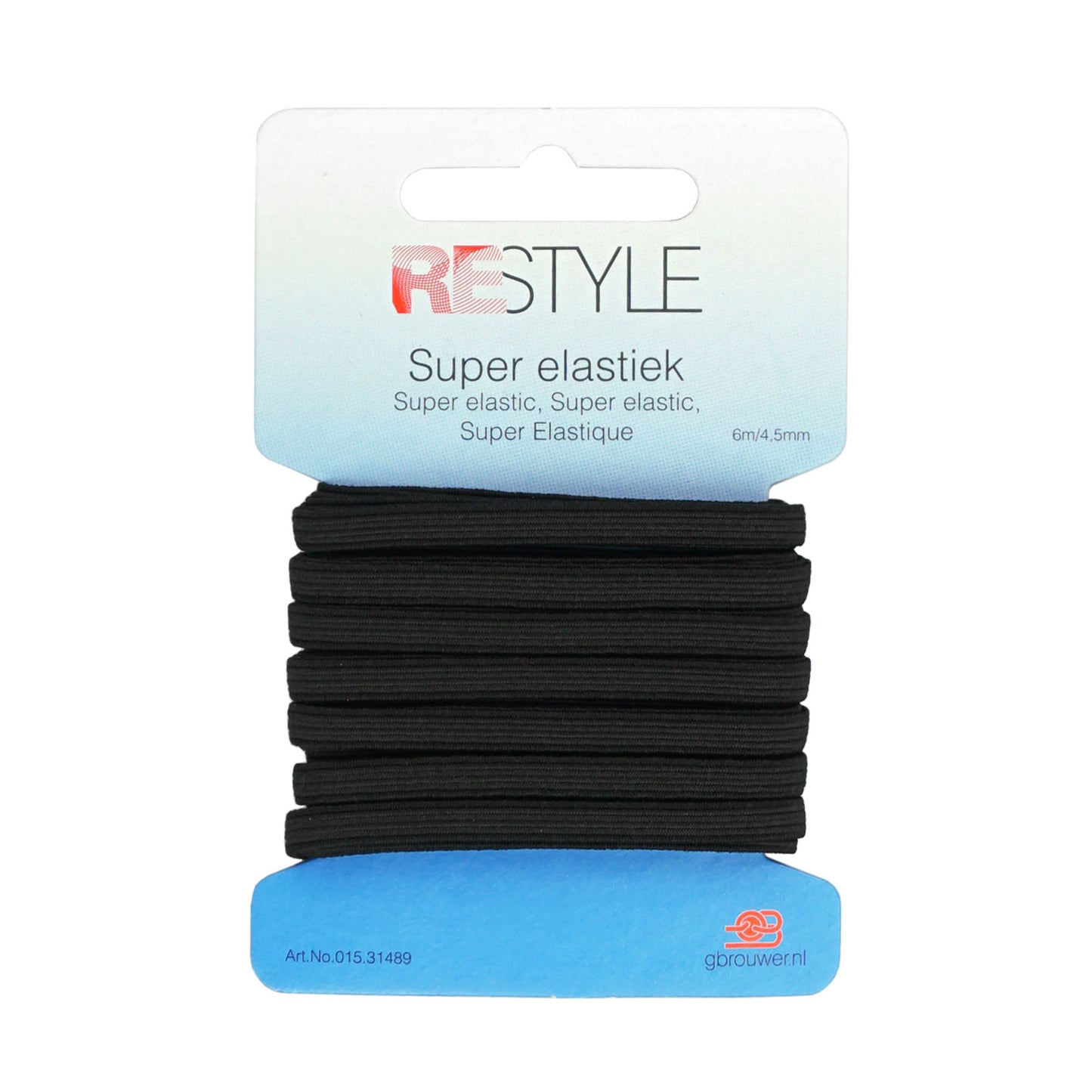 Restyle, Super Elastiek, zwart, 4,5mm
