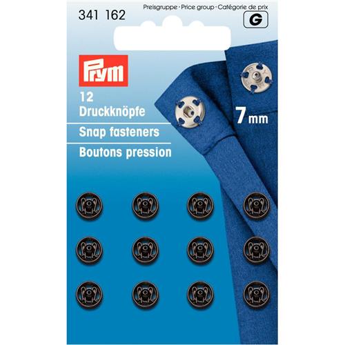 Prym Drukknopen 7mm, kleur zwart