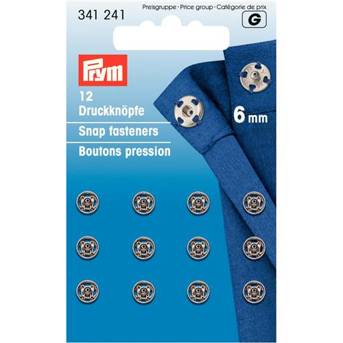 Prym Drukknopen 6mm, kleur metaal