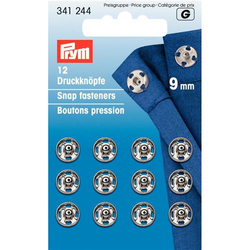 Prym Drukknopen 9mm, kleur Zilver