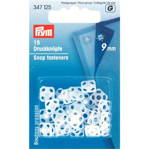 Prym Drukknopen 9mm, kleur wit