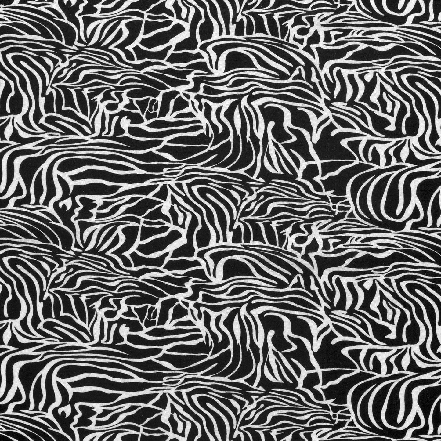 Geweven Viscose Linnen stof bedrukt Zebra's Wit
