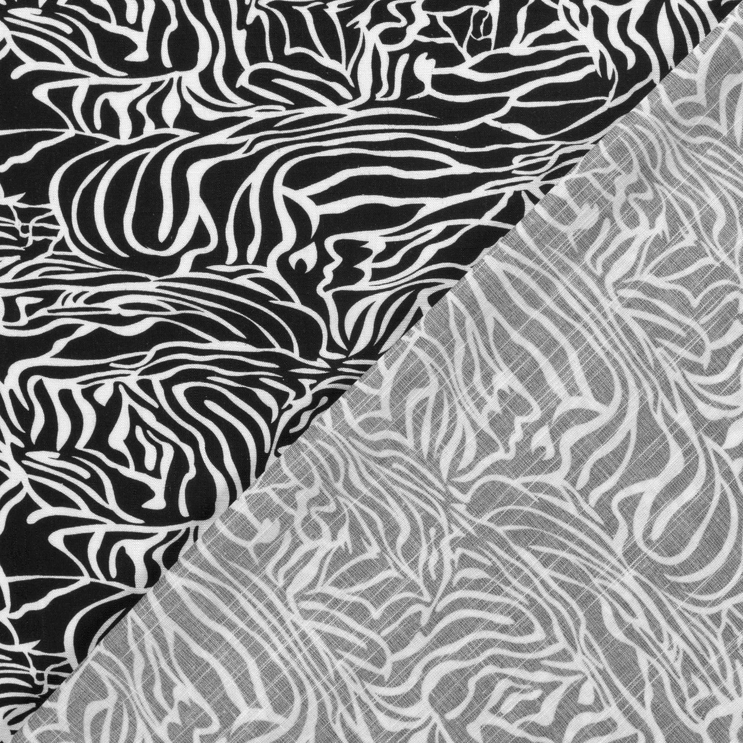Geweven Viscose Linnen stof bedrukt Zebra's Wit