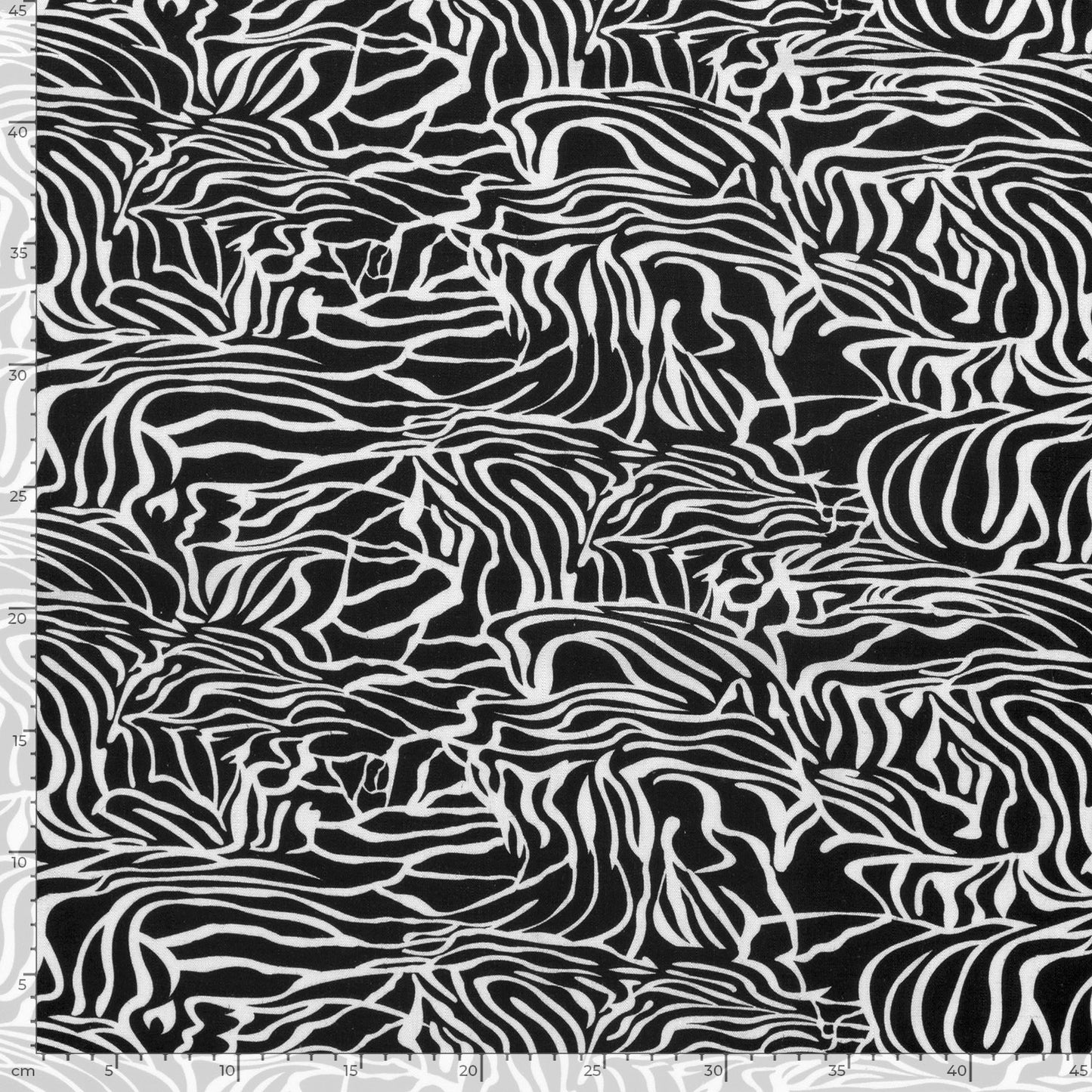 Geweven Viscose Linnen stof bedrukt Zebra's Wit