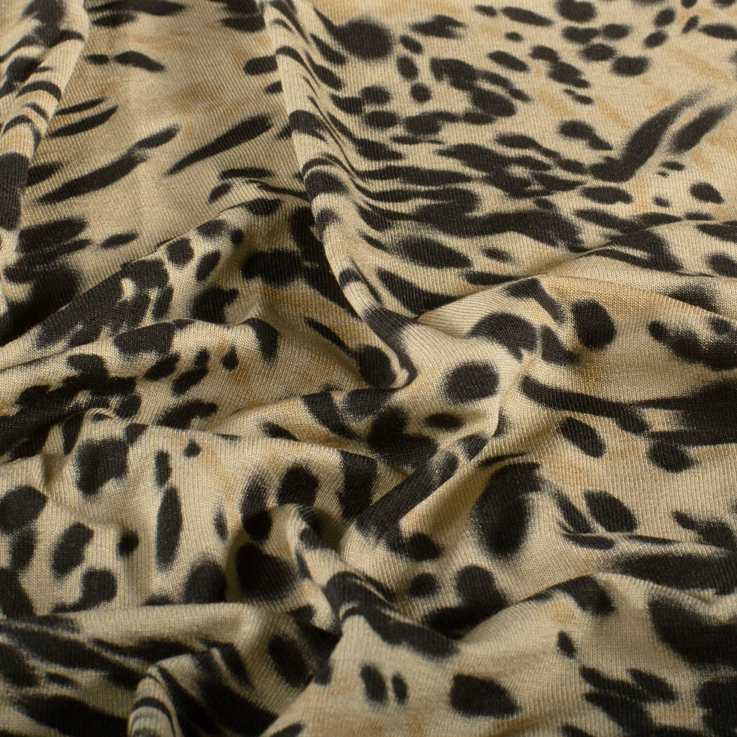 Viscose Vortex Jersey stof digitaal bedrukt Luipaarden Grijs