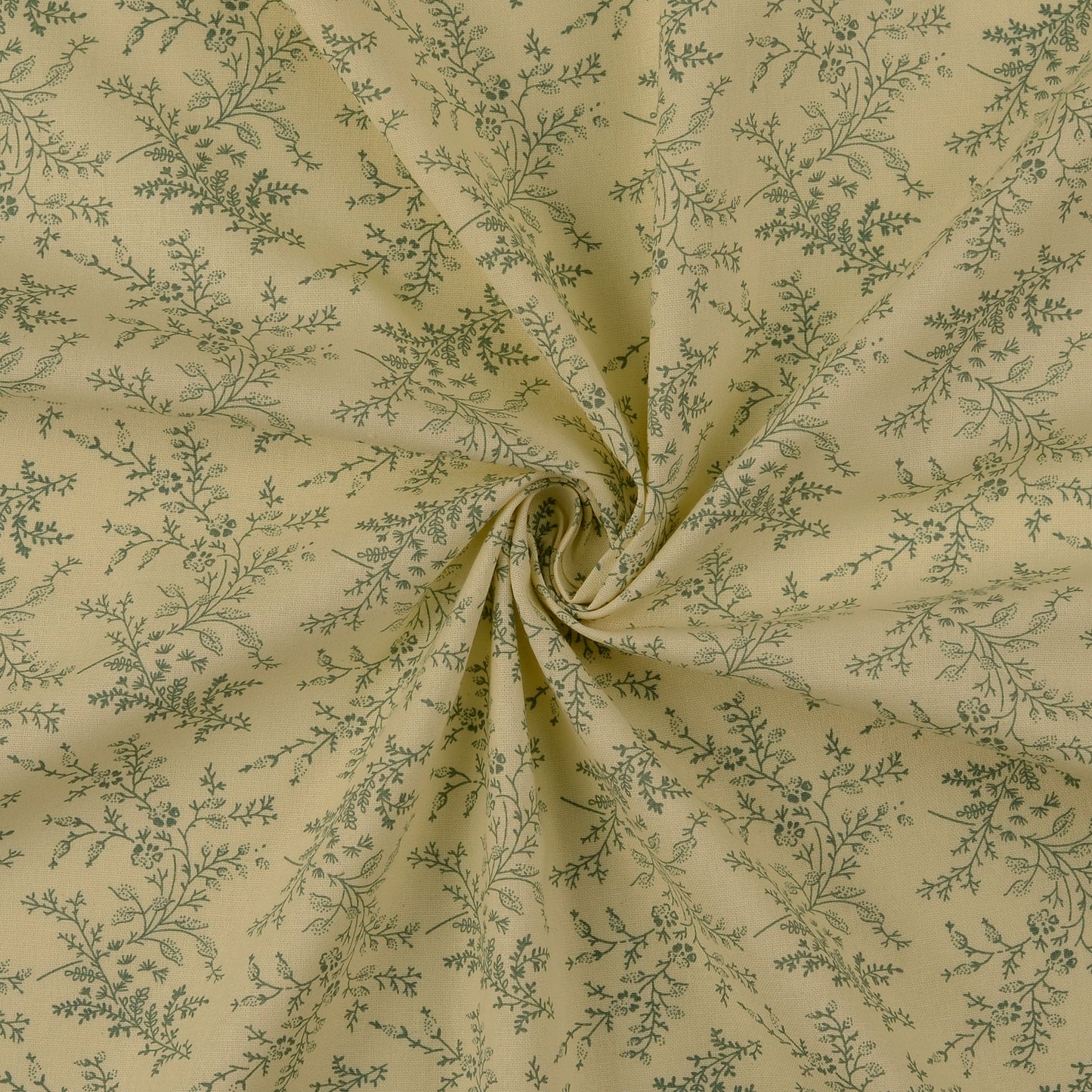 Katoen Poplin stof bedrukt Bloemen Mint
