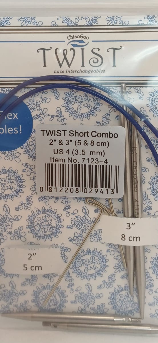 ChiaoGoo, Twist Short Combo , 5 & 8cm, Naalddikte 3,5mm