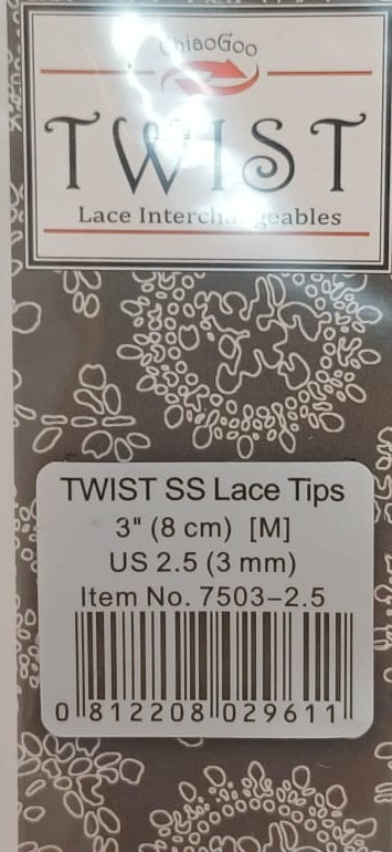 ChiaoGoo, Twist SS Lace Tips 8cm, 3mm (M)